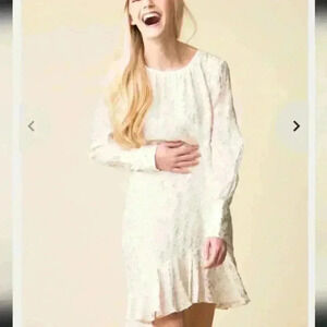 Derek Lam 10 CROSBY ASYMMETRICAL‎ RUFFLE HEM DRESS Size 0 NWT New